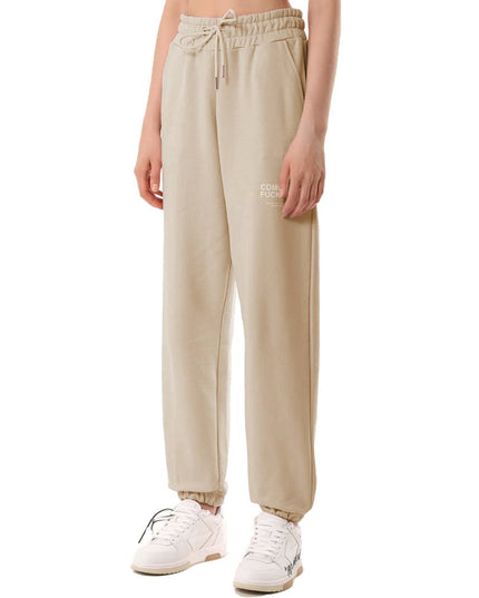 Comme Des Fuckdown Beige Cotton Women Sweatpant