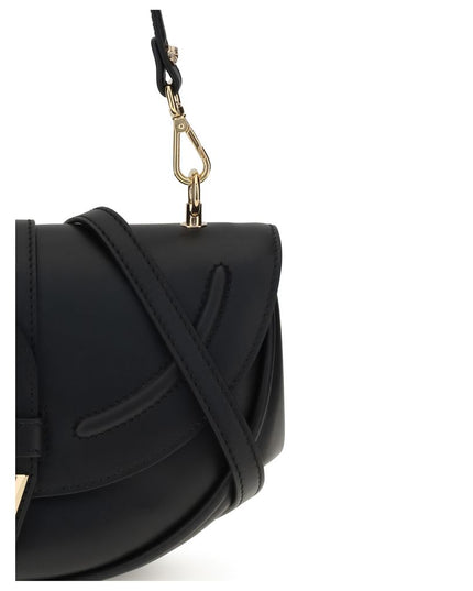 Versace Black Calf Leather Bos Taurus Shoulder Bag