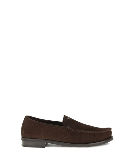 Prada Brown Calf Leather Bos Taurus Slip-On Loafers
