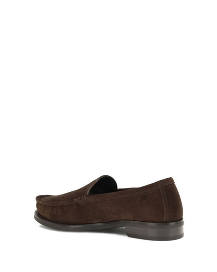 Prada Brown Calf Leather Bos Taurus Slip-On Loafers