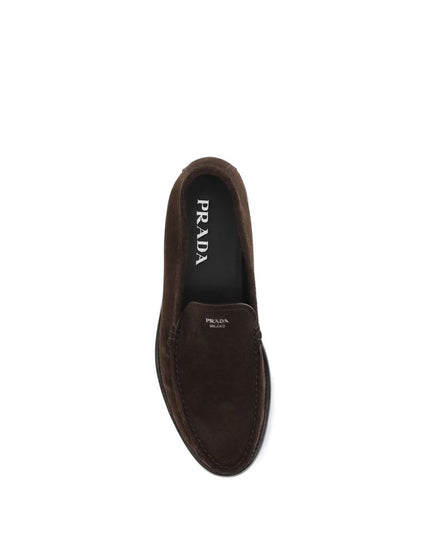Prada Brown Calf Leather Bos Taurus Slip-On Loafers