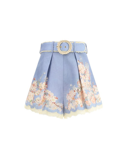 Zimmermann Light Blue Linen Bermuda Shorts
