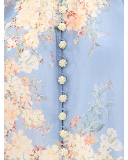 Zimmermann Light Blue Ramie Blouse