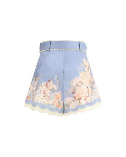 Zimmermann Light Blue Linen Bermuda Shorts