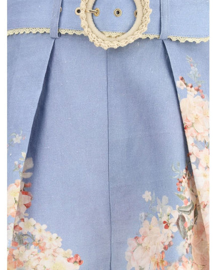 Zimmermann Light Blue Linen Bermuda Shorts