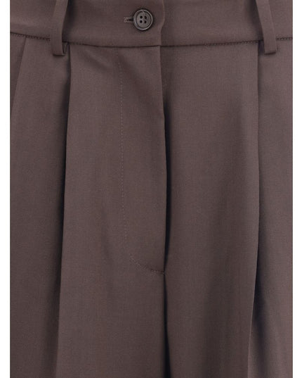 P.A.R.O.S.H. Brown Fleece Wool Dress Pants