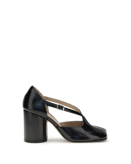 Margiela Black Calf Leather Bos Taurus High Heel Pumps
