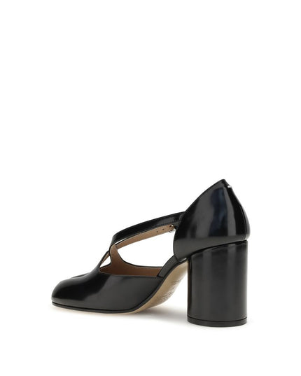 Margiela Black Calf Leather Bos Taurus High Heel Pumps