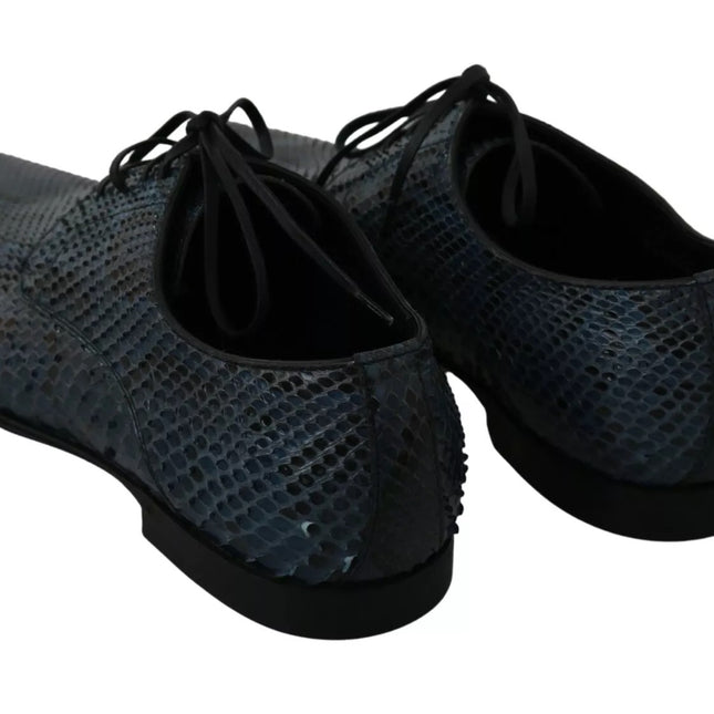 Dolce & Gabbana Blue Python Leather Snakeskin Shoes