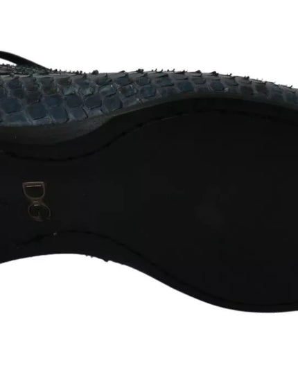 Dolce & Gabbana Blue Python Leather Snakeskin Shoes