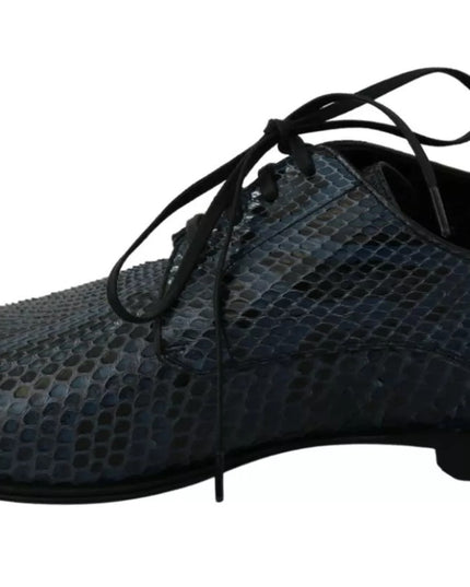 Dolce & Gabbana Blue Python Leather Snakeskin Shoes