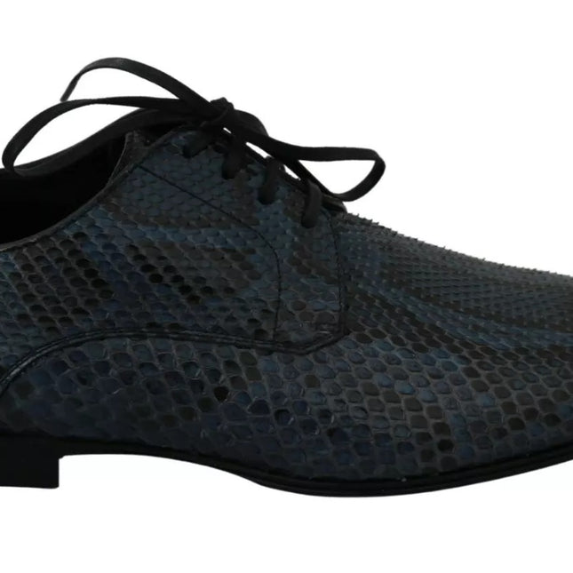Dolce & Gabbana Blue Python Leather Snakeskin Shoes