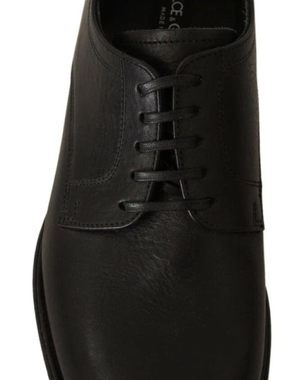 Dolce & Gabbana Black Lace Up Leather Men Formal Derby Shoes