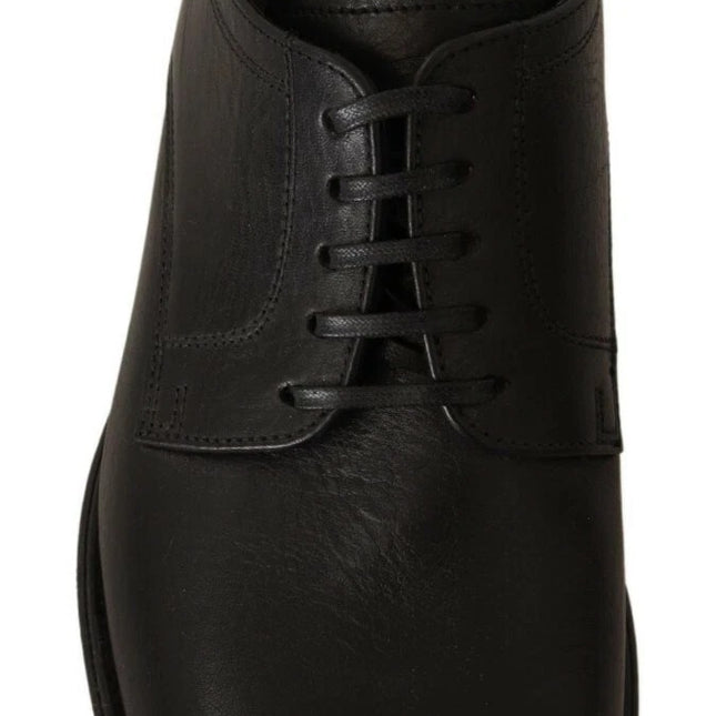 Dolce & Gabbana Black Lace Up Leather Men Formal Derby Shoes