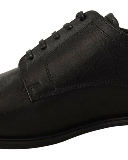 Dolce & Gabbana Black Lace Up Leather Men Formal Derby Shoes