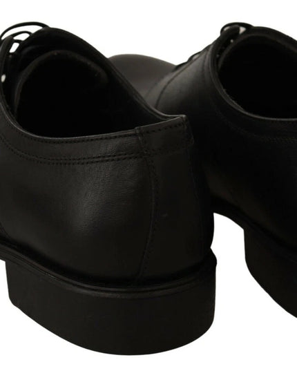 Dolce & Gabbana Black Lace Up Leather Men Formal Derby Shoes