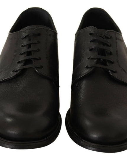Dolce & Gabbana Black Lace Up Leather Men Formal Derby Shoes