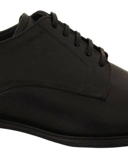 Dolce & Gabbana Black Lace Up Leather Men Formal Derby Shoes