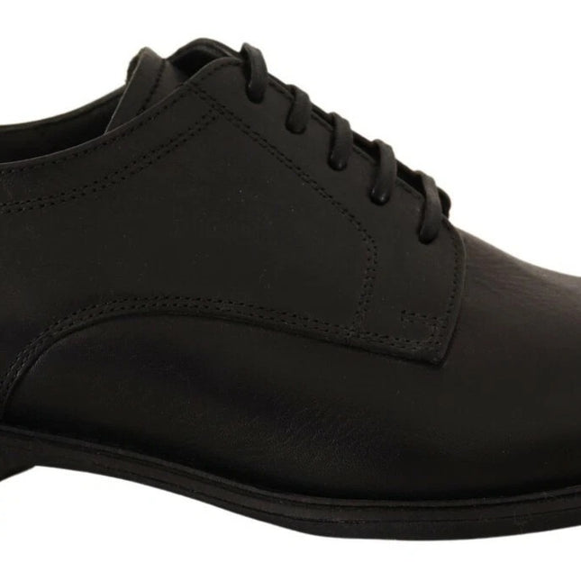 Dolce & Gabbana Black Lace Up Leather Men Formal Derby Shoes