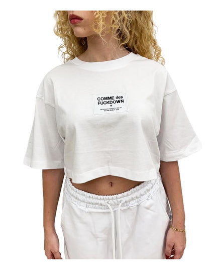 Comme Des Fuckdown White Cotton Women T-Shirt