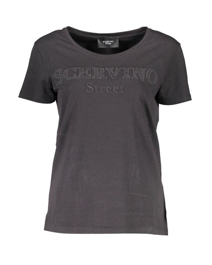 Scervino Street Black Cotton Women T-Shirt