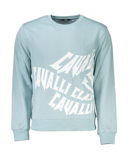 Cavalli Class Blue Cotton Men Sweater