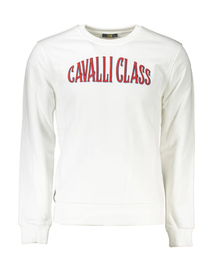Cavalli Class White Cotton Men Sweater
