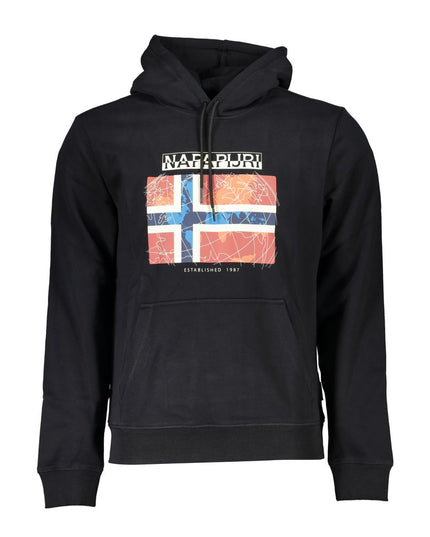 Napapijri Black Cotton Men's Hooded Sweater