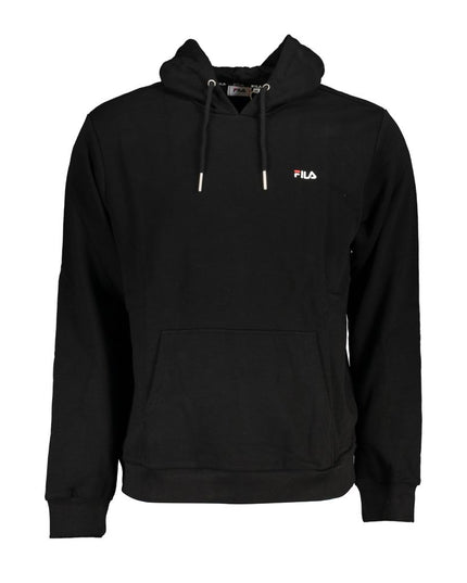 Fila Black Cotton Men Sweater with Hood