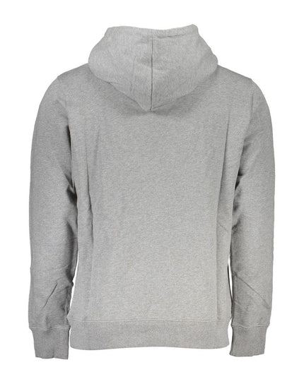 Calvin Klein "Gray Cotton Men Sweater with Hood and Central Pocket"