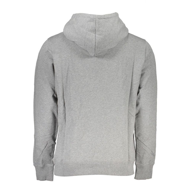 Calvin Klein "Gray Cotton Men Sweater with Hood and Central Pocket"