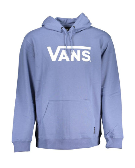 Vans Blue Cotton Men Sweater with Hood and Central Pocket