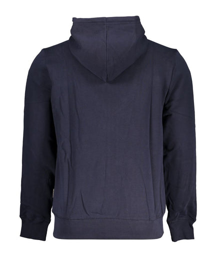 Napapijri Blue Cotton Men Sweater with Hood