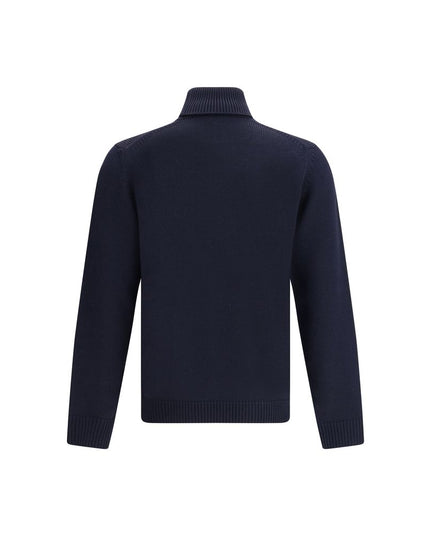 Roberto Collina Blue Merino Wool Turtleneck