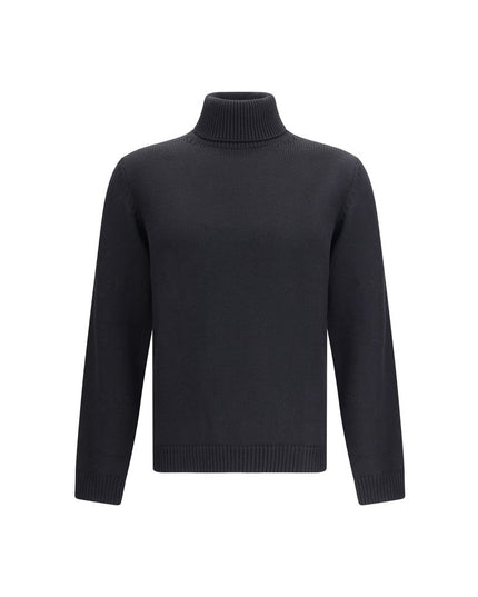 Roberto Collina Black Merino Wool Turtleneck