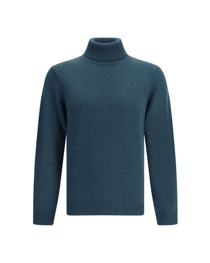 Roberto Collina Green Merino Wool Turtleneck