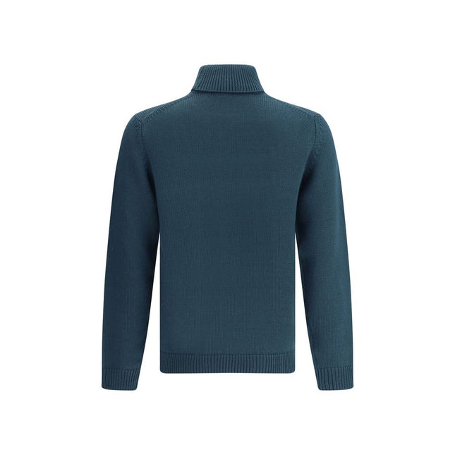 Roberto Collina Green Merino Wool Turtleneck