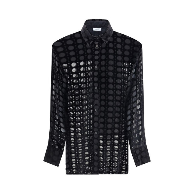 Ferragamo Black Silk Pattern Shirt