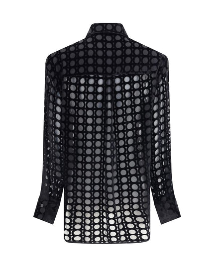 Ferragamo Black Silk Pattern Shirt