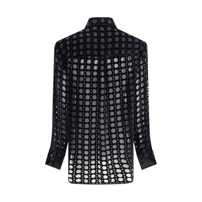 Ferragamo Black Silk Pattern Shirt