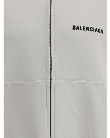 Balenciaga White Cotton Sweatshirt