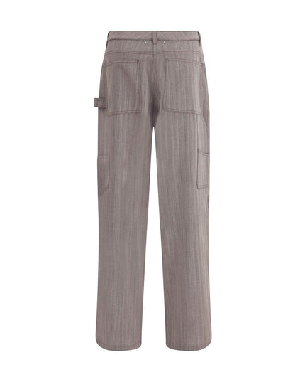 Golden Goose Brown Fleece Wool Casual Pants