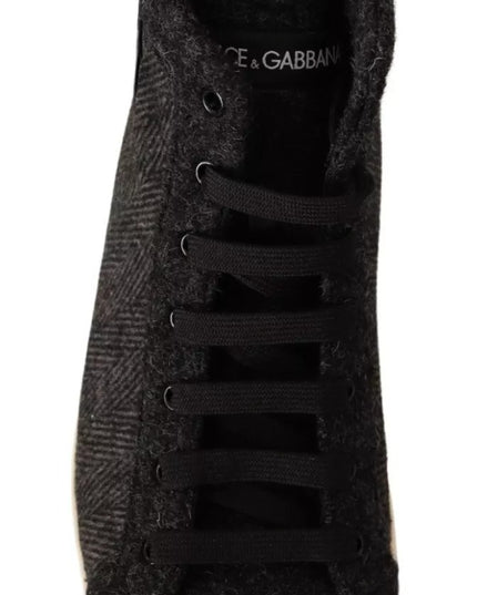 Dolce & Gabbana Gray Wool Cotton Casual High Top Sneakers