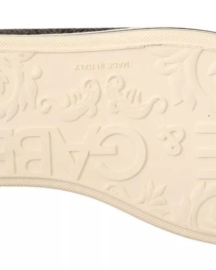 Dolce & Gabbana Gray Wool Cotton Casual High Top Sneakers