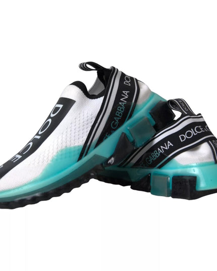 Dolce & Gabbana Black White Blue Slip On Sorrento Sneakers