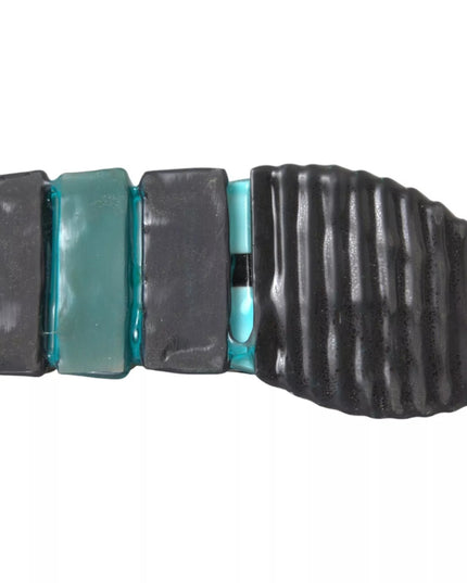 Dolce & Gabbana Black White Blue Slip On Sorrento Sneakers