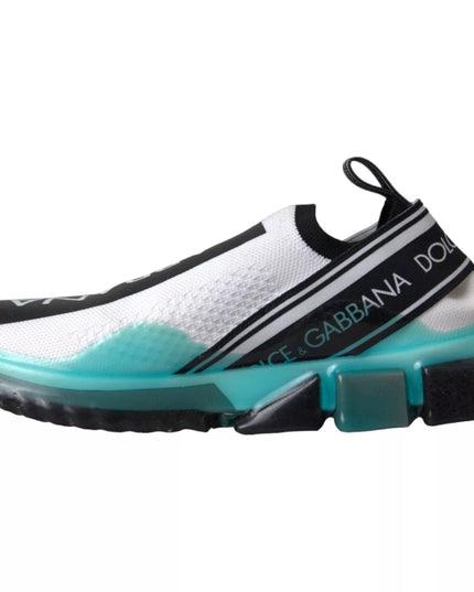 Dolce & Gabbana Black White Blue Slip On Sorrento Sneakers