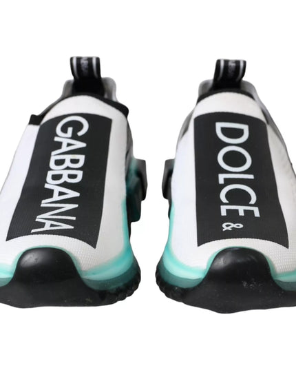 Dolce & Gabbana Black White Blue Slip On Sorrento Sneakers