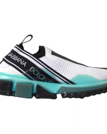 Dolce & Gabbana Black White Blue Slip On Sorrento Sneakers