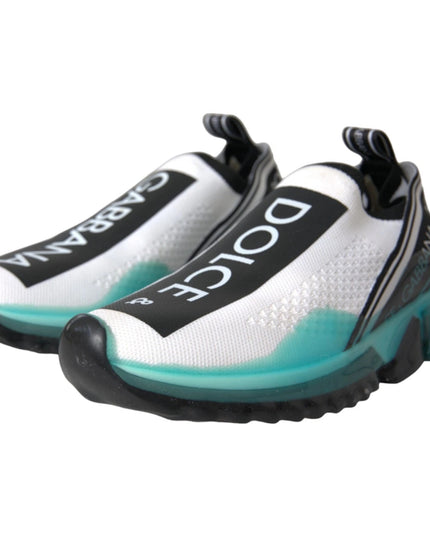 Dolce & Gabbana Black White Blue Slip On Sorrento Sneakers